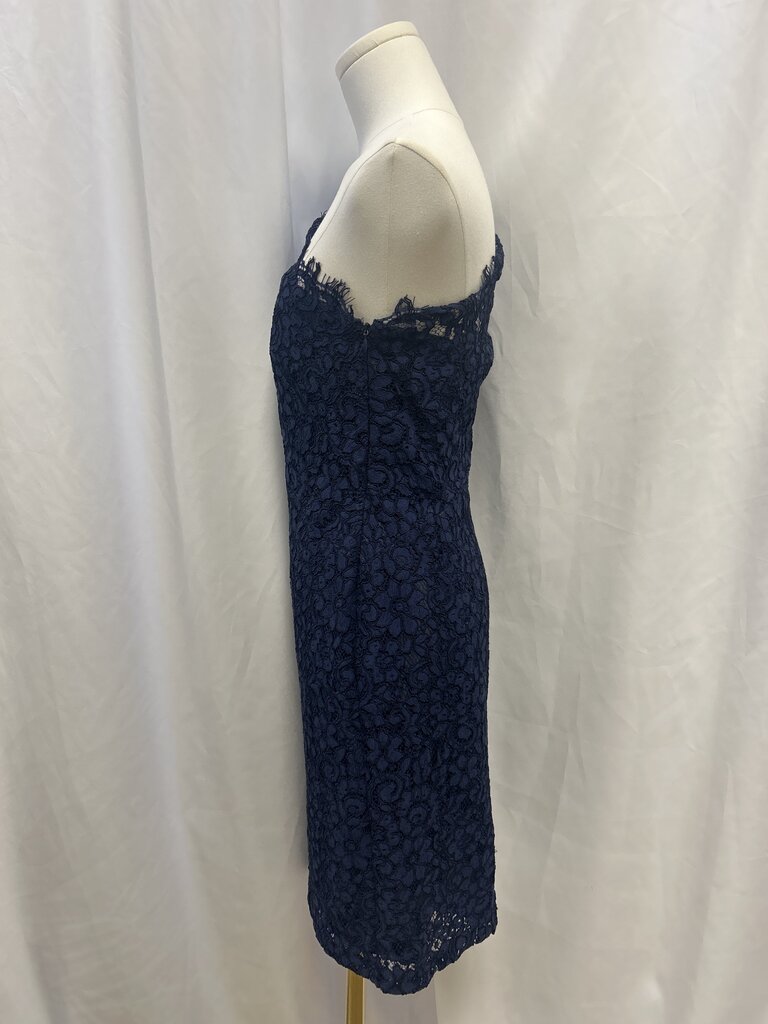 Shoshanna Blue Lace One Shoulder Dress
