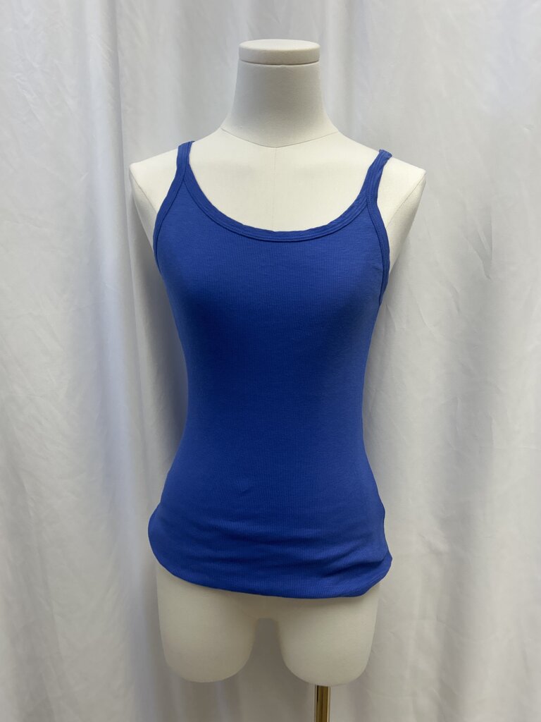 Velvet by Graham Spencer Blue Ribbed Tank