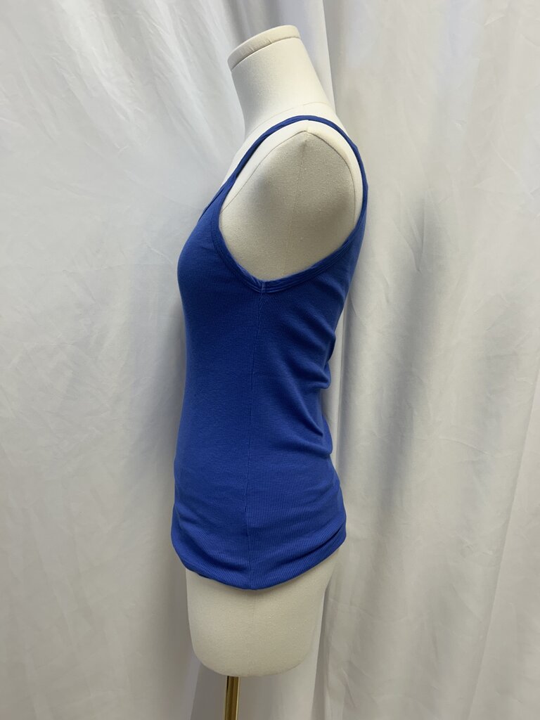 Velvet by Graham Spencer Blue Ribbed Tank