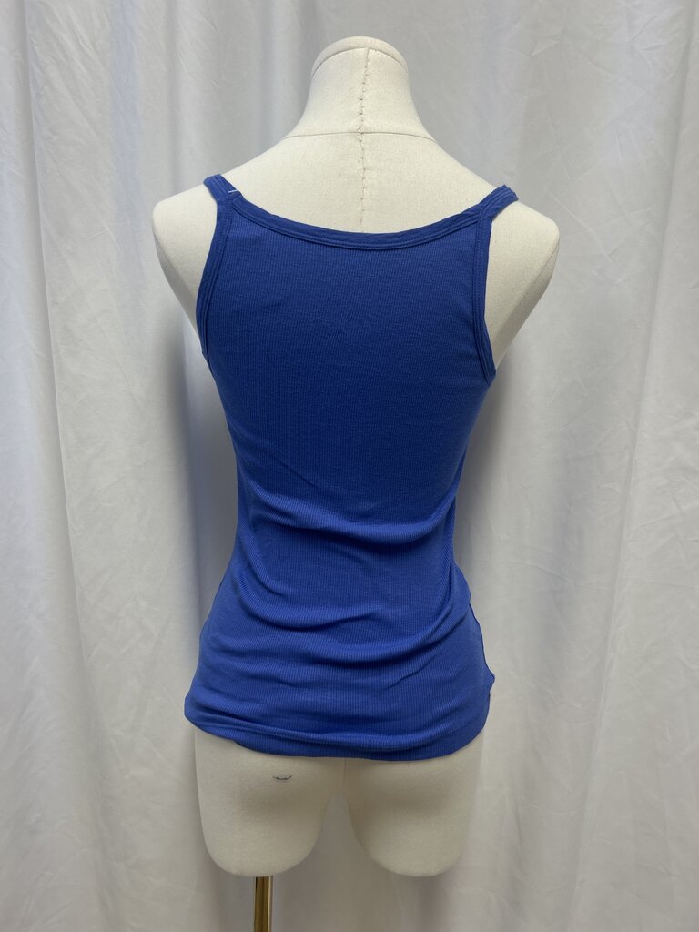 Velvet by Graham Spencer Blue Ribbed Tank