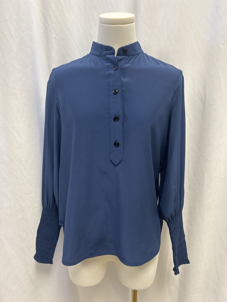rag & bone Blue Silk Henley