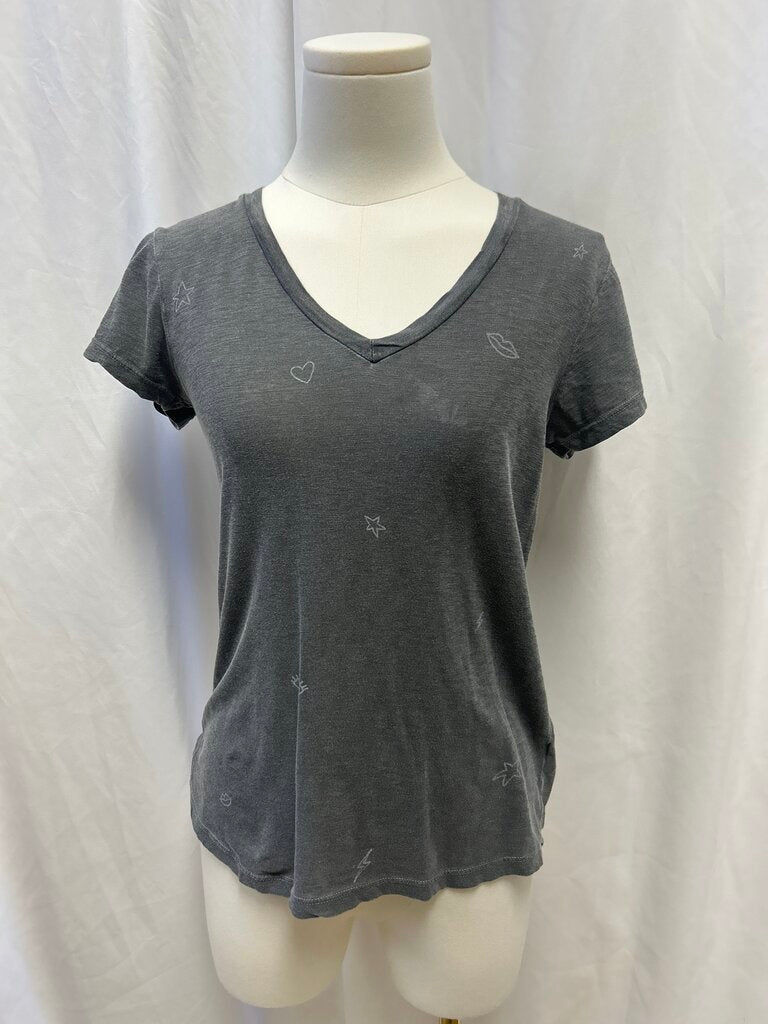 Sundry Grey Hearts and Lips Tee