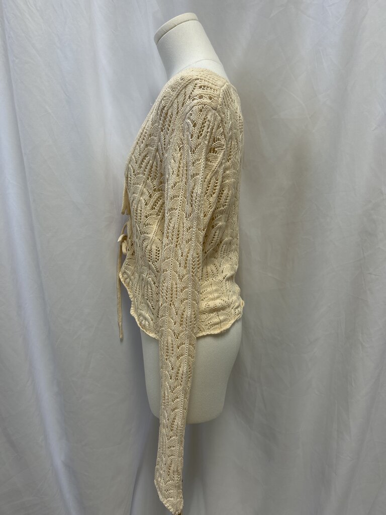 The Garment Cotton/Linen Blend Crochet Tie Front Top