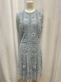 Mac Duggal Floral Embroidered and Beaded Mid Length Dress