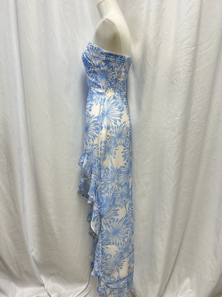 Amanda Uprichard Floral Ruffle Strapless Dress