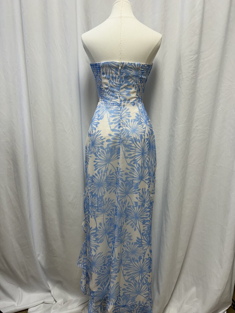 Amanda Uprichard Floral Ruffle Strapless Dress