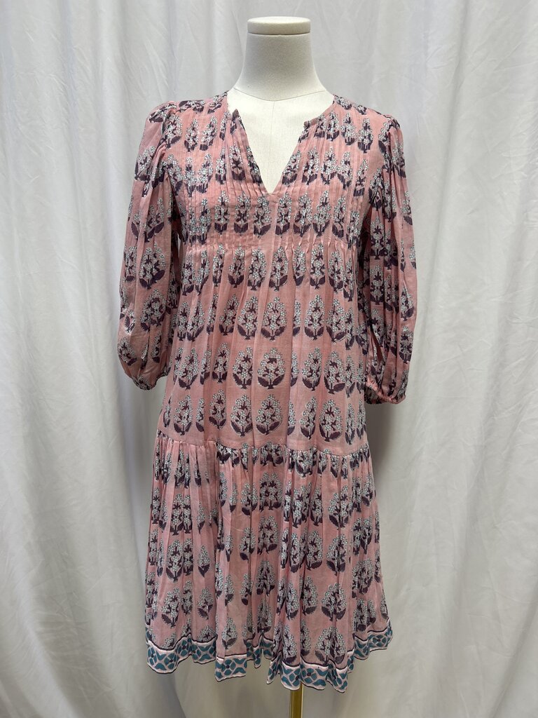 Oliphant Pink Floral Drop Waist Dress