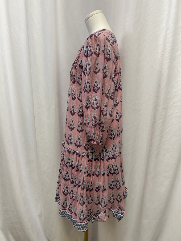 Oliphant Pink Floral Drop Waist Dress