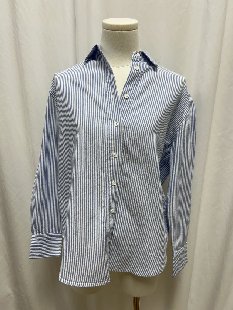 Julia Amory Blue Striped Button Up