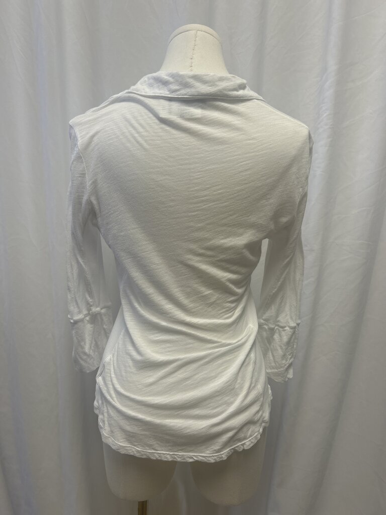 James Perse White Button Up Long Sleeve Tee