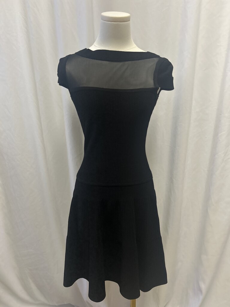 Cynthia Rowley Black Ribbed Mini Dress