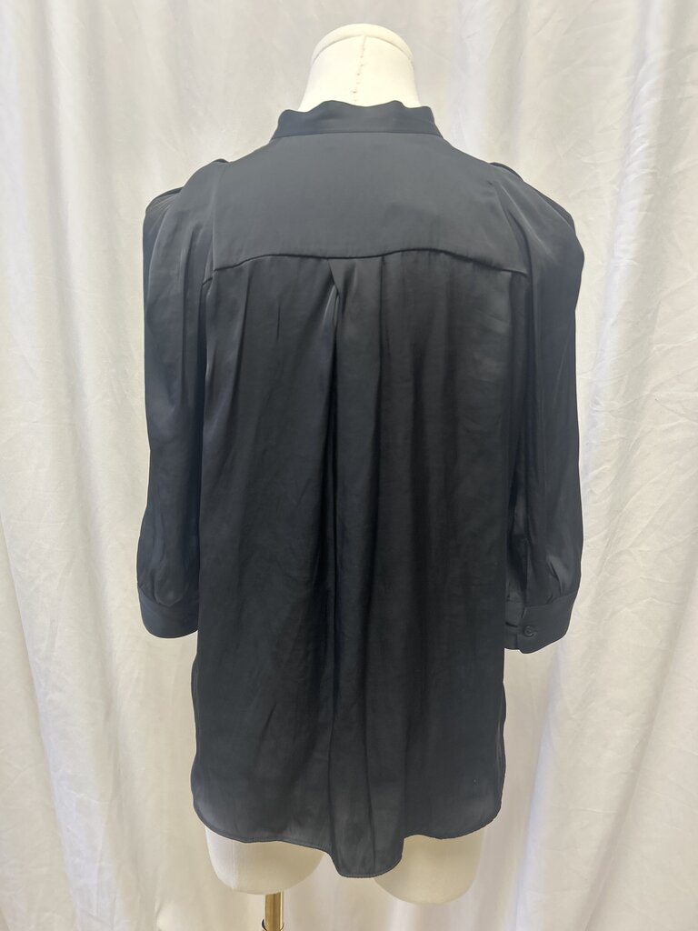 Zadig & Voltaire Black Three-Quarter Sleeve Tie Button Up