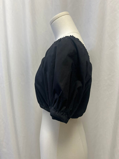 ALC Black Crop Off the Shoulder Top