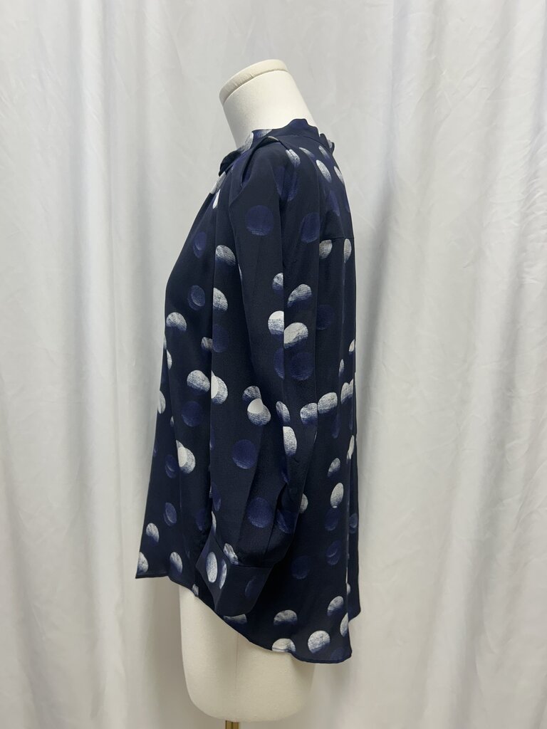 Black Patterned Three Quarter Sleeve Tie Button Up