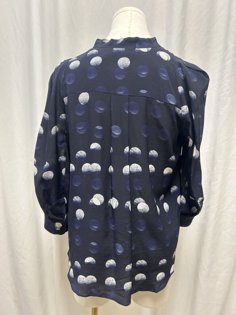 Zadig & Voltaire Black Patterned Three Quarter Sleeve Tie Button Up
