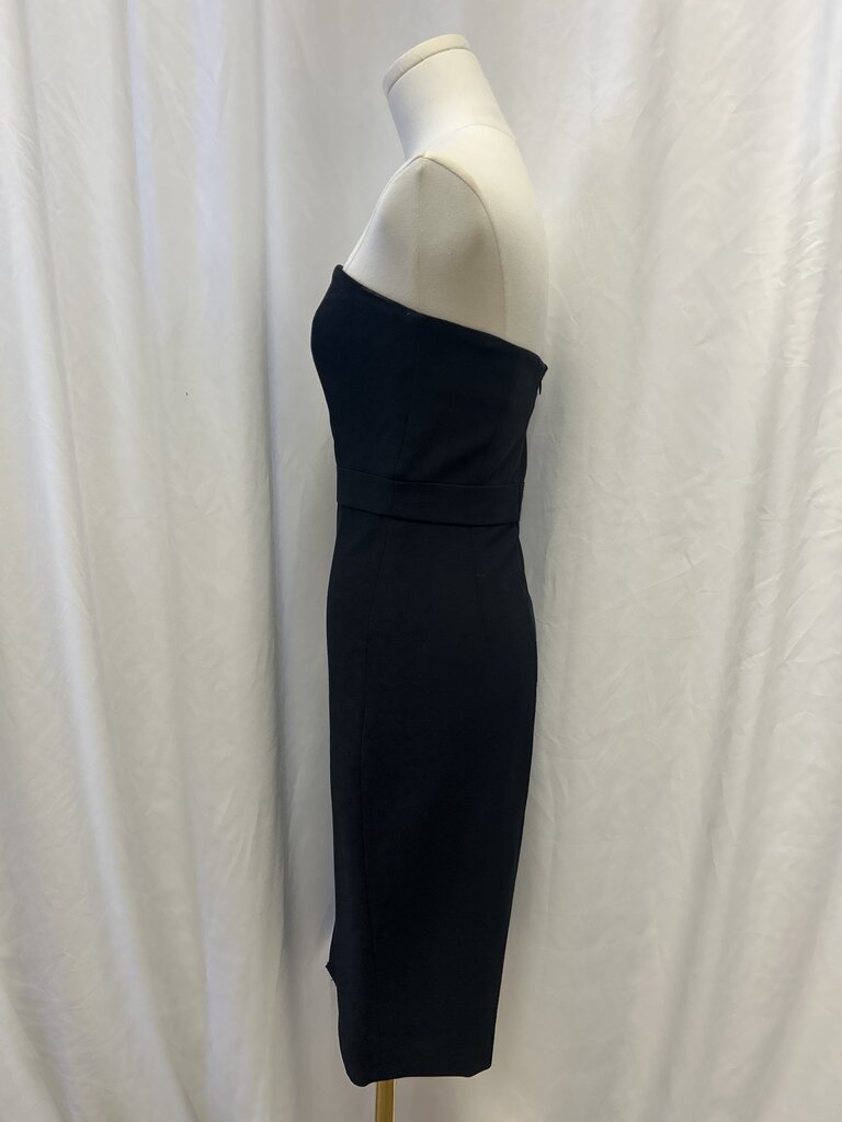 Alexis Black Strapless Dress w/White Pom Trim