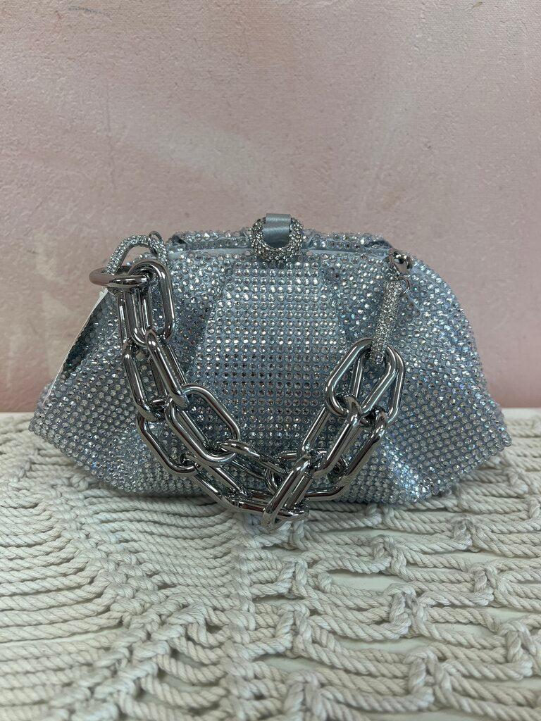 Judith Leiber Gemma Sequin Clutch w/ Shoulder Chain and Dustbag (In Store $1695)