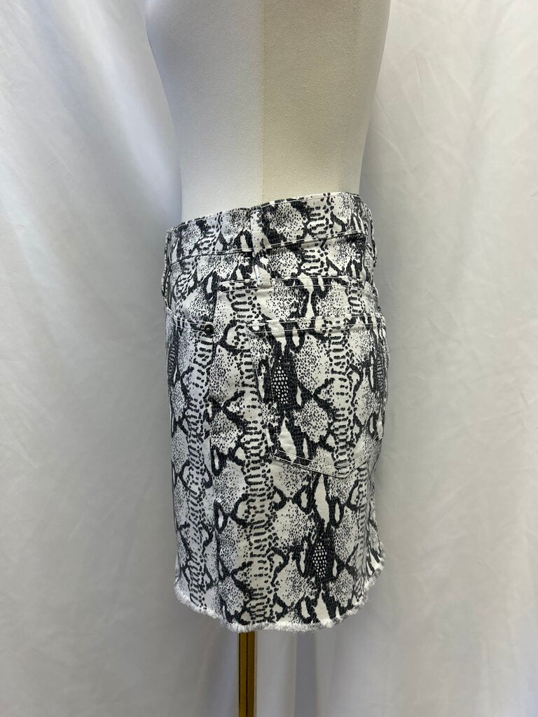Frame Animal Print Mini Jean Skirt