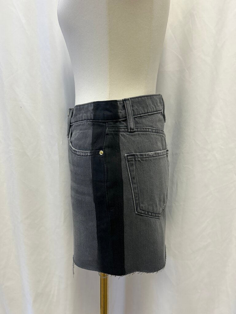 Frame Black Denim Mini Skirt
