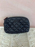 Mini Quilted Cosmetic Pouch Double Zip