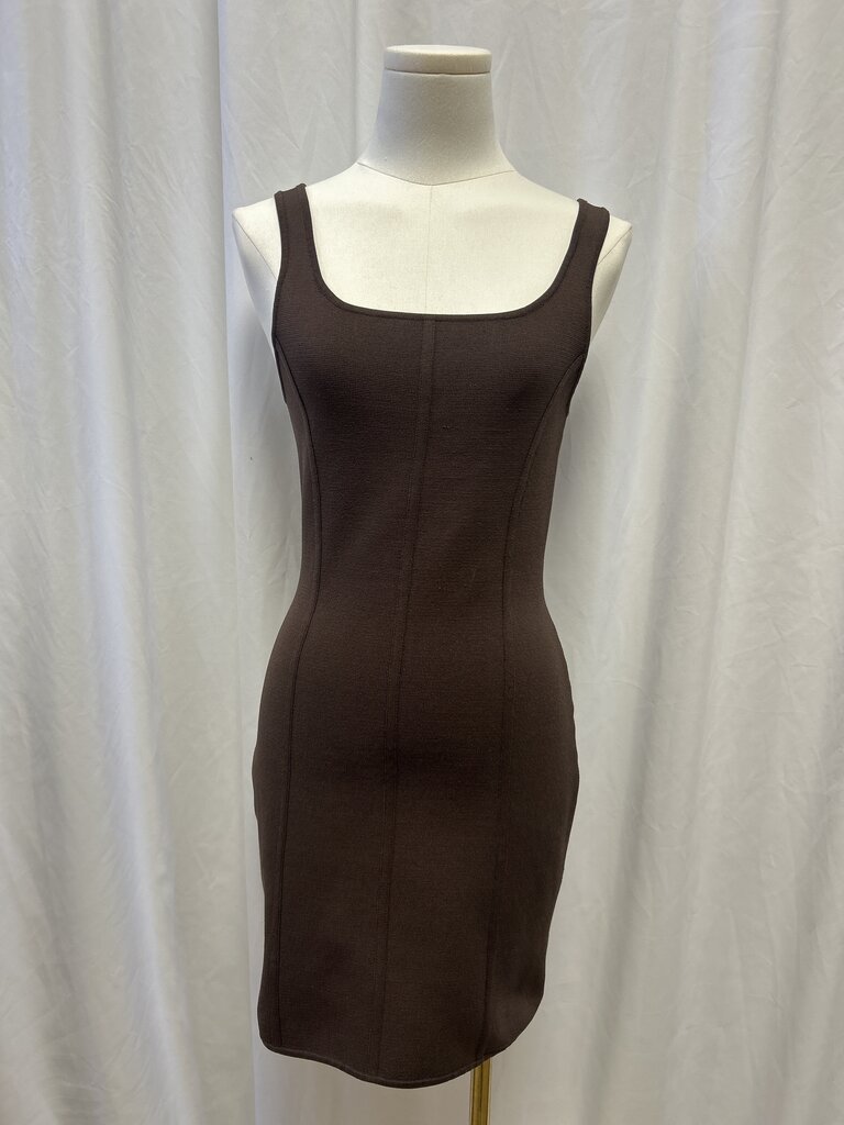 Ribbed Bodycon Square Neck Dress