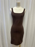 Babaton Ribbed Bodycon Square Neck Dress