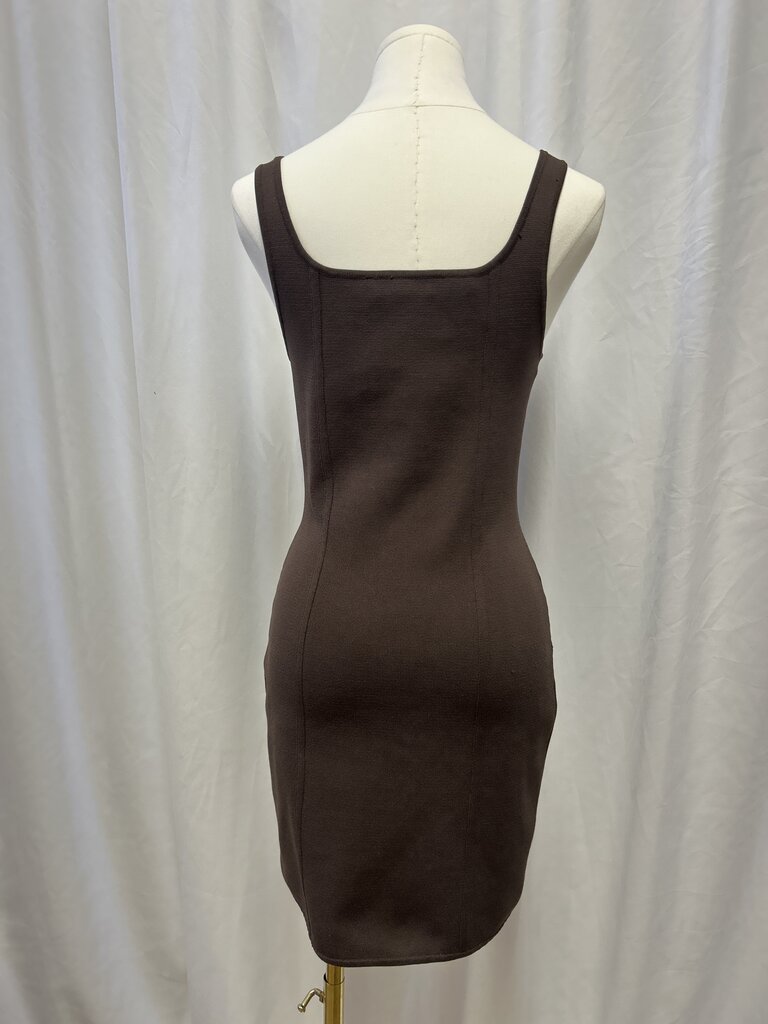 Ribbed Bodycon Square Neck Dress