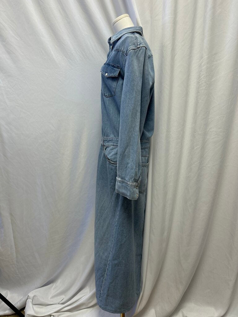 COS Denim Long Sleeve Jumpsuit