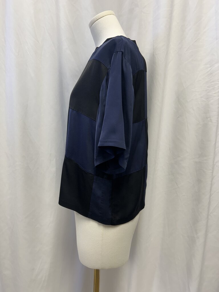 Cynthia Rowley Navy/Black Boxy Silk Tee