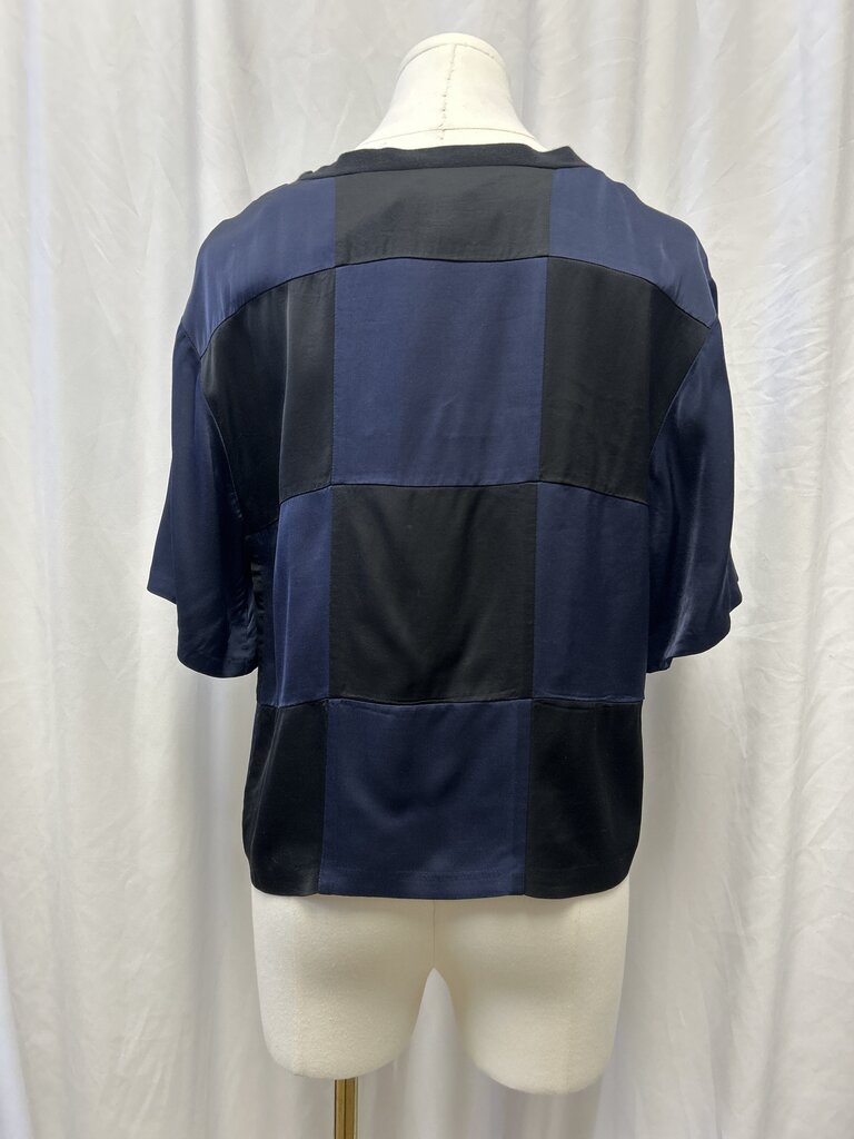 Cynthia Rowley Navy/Black Boxy Silk Tee