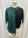 Marni Colorblock Asymmetrical Short Sleeve Sweater