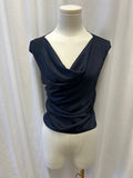 Theory Polysatin Cowl Neck Sleeveless Top