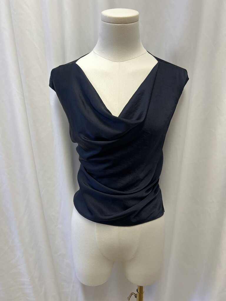 Theory Polysatin Cowl Neck Sleeveless Top