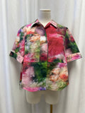 Abstract Printed Short Sleeve Blouse
