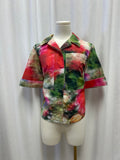 Abstract Printed Short Sleeve Blouse