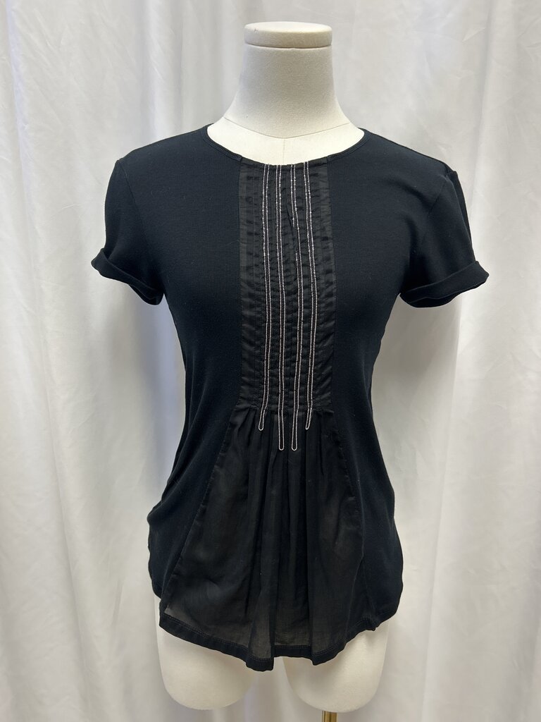 Brunello Cucinelli Black Tee w/Embellishment