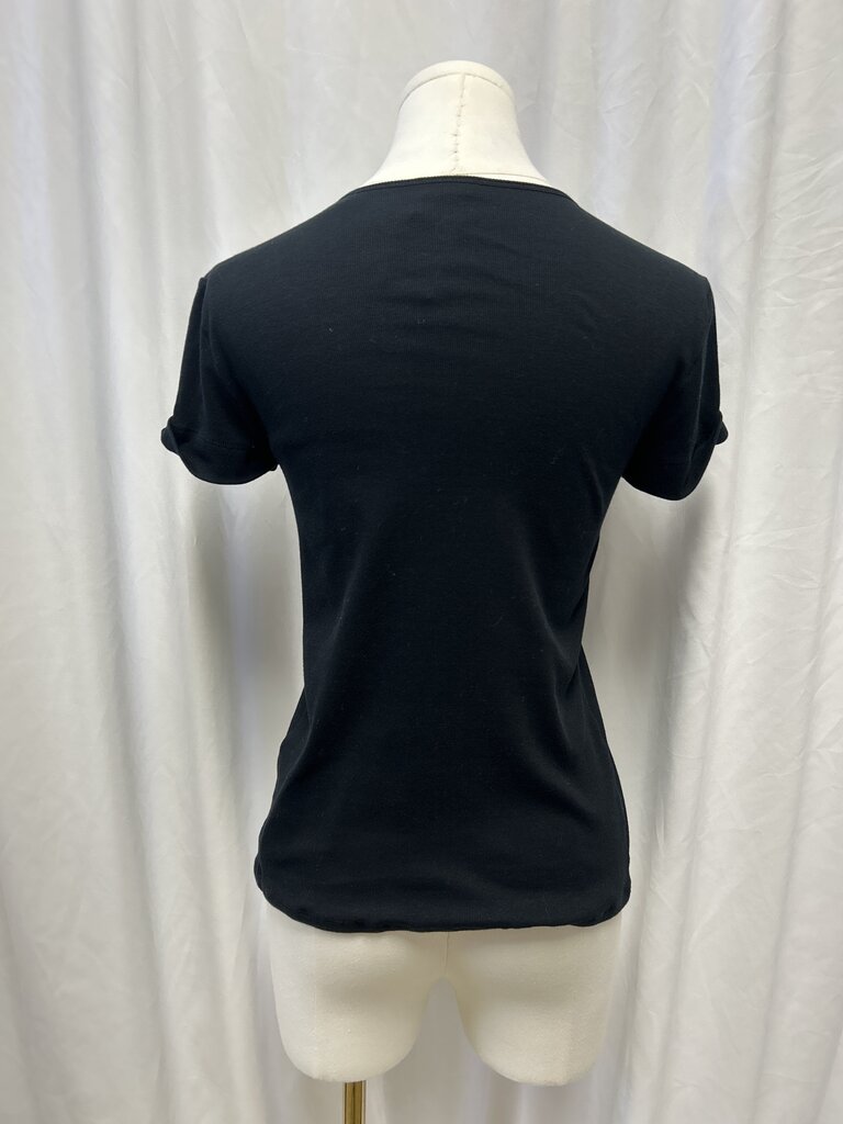 Brunello Cucinelli Black Tee w/Embellishment