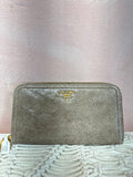 Prada Coated Suede Continental Wallet (Interior Zipper Sticks Occasionally)