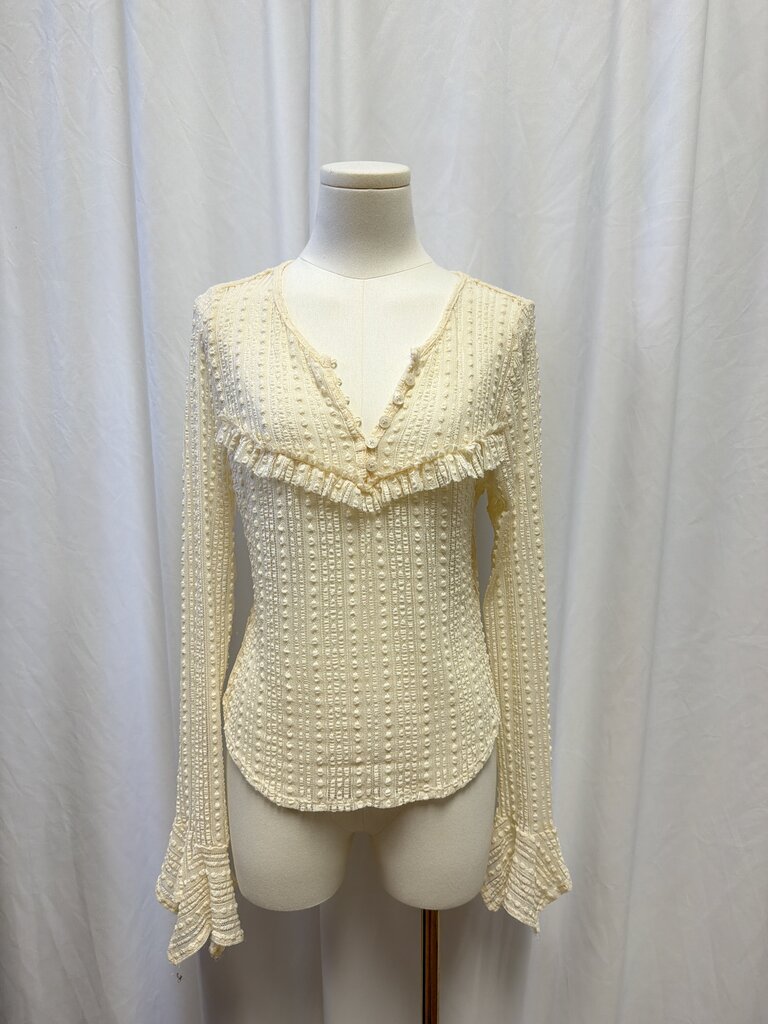Anthropologie Ivory Crochet Top