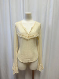Anthropologie Ivory Crochet Top