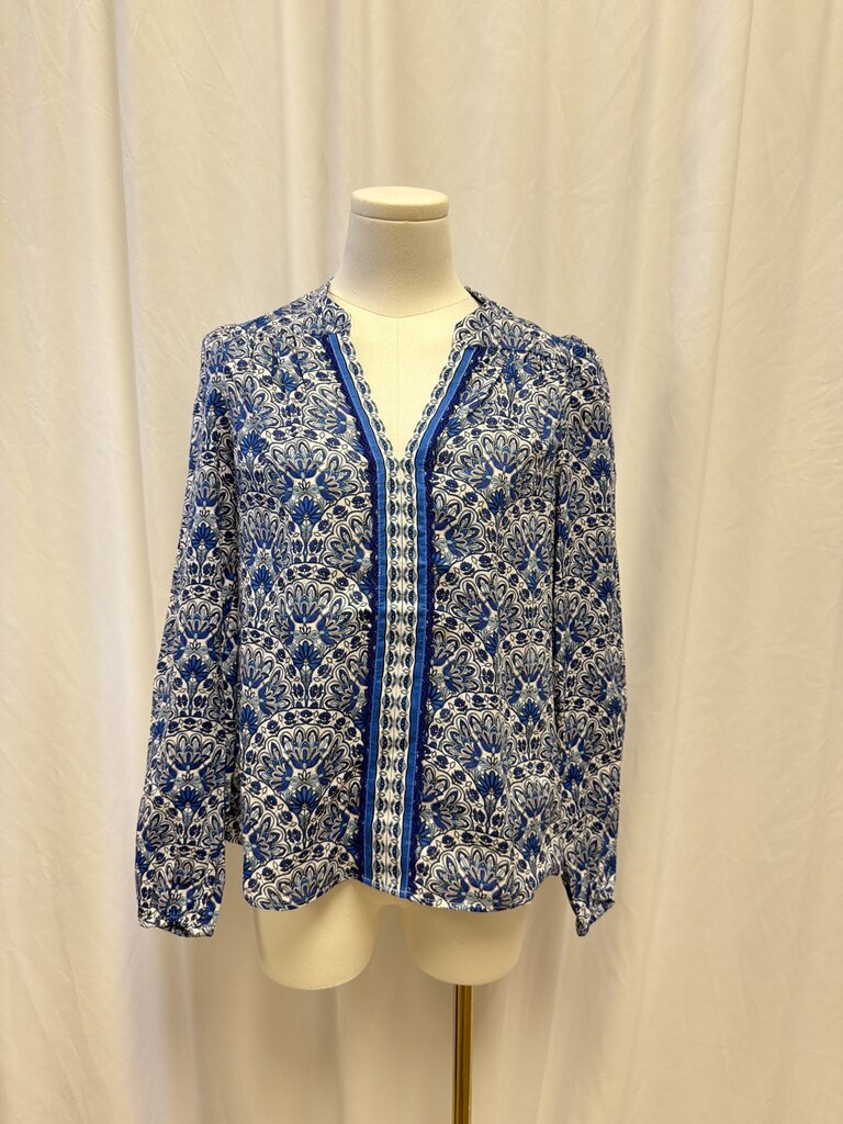 Boden V-Neck Floral Print Long Sleeve Blouse NWT