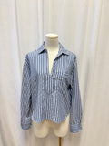 Veronica Beard Pinstripe V-Neck Blouse