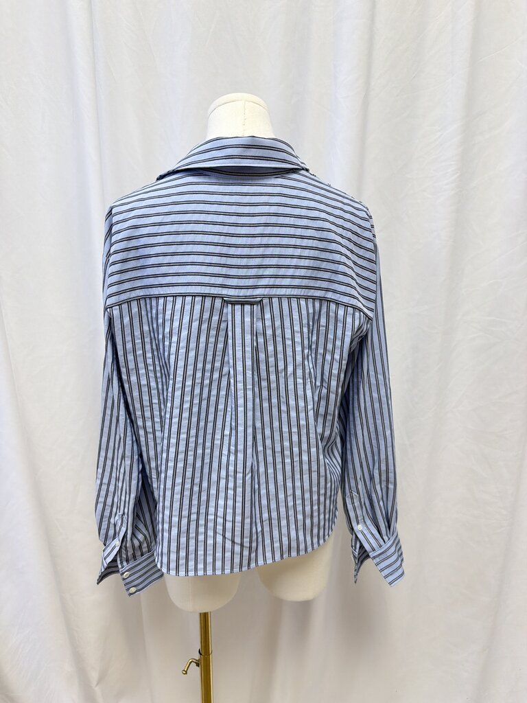 Veronica Beard Pinstripe V-Neck Blouse