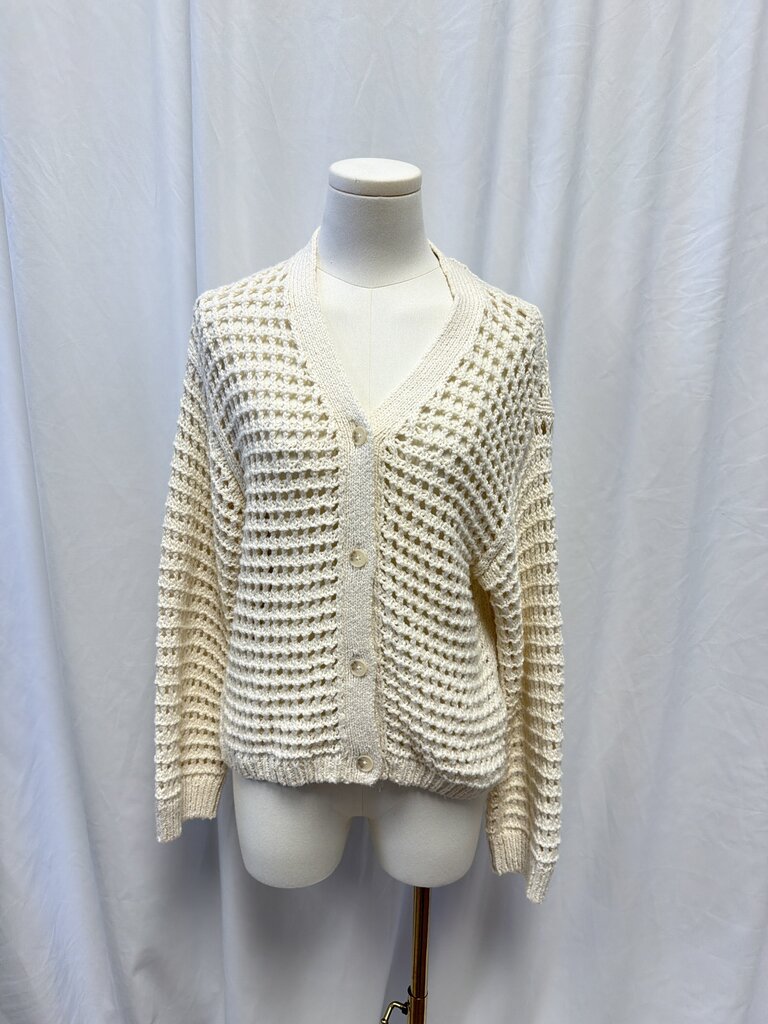 Naadam Cotton Wide Knit Button Up Sweater