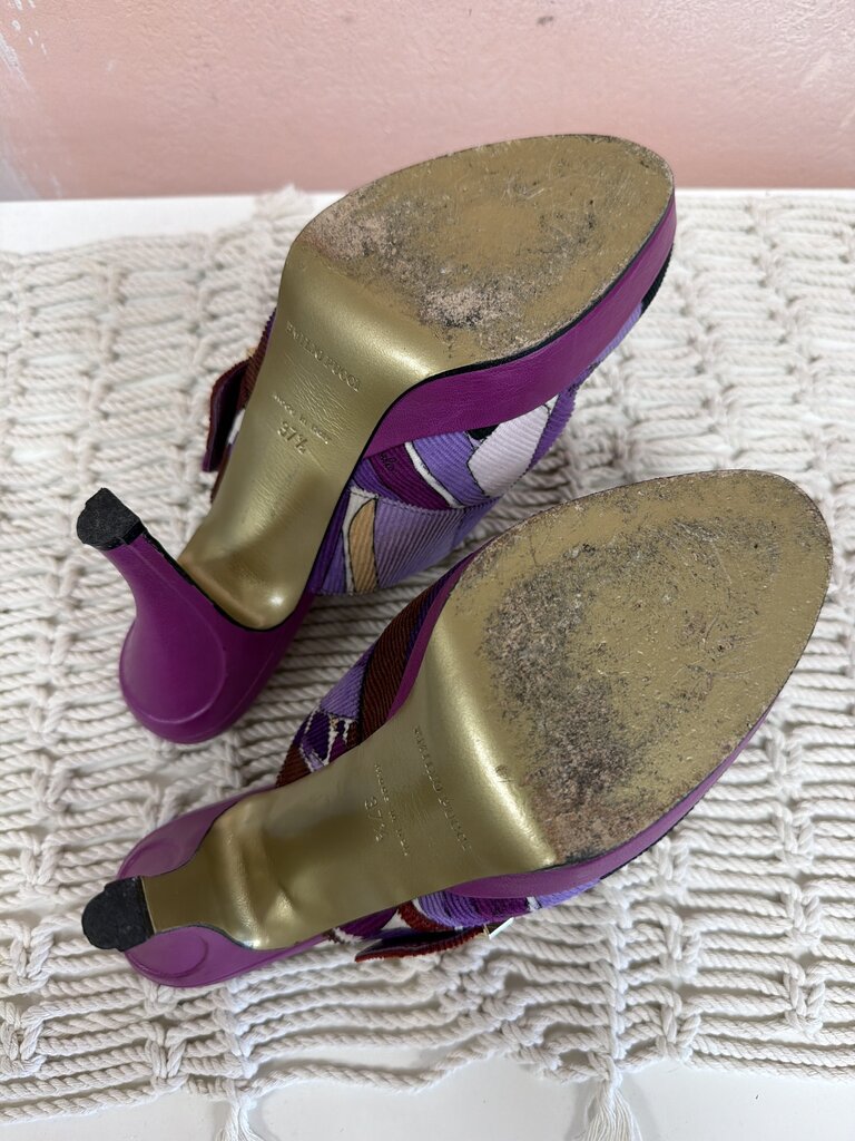 Pucci Multi Color Corduroy Mule