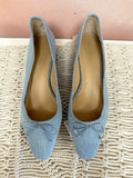 Veronica Beard Denim Bow Accent Pump