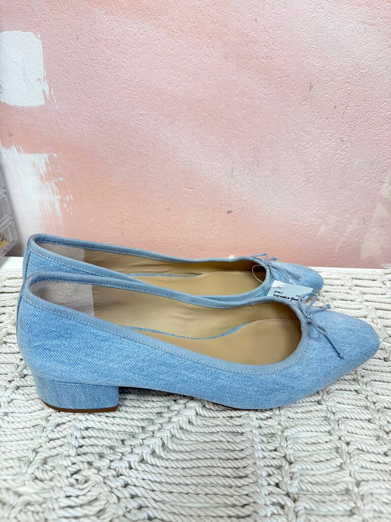 Veronica Beard Denim Bow Accent Pump