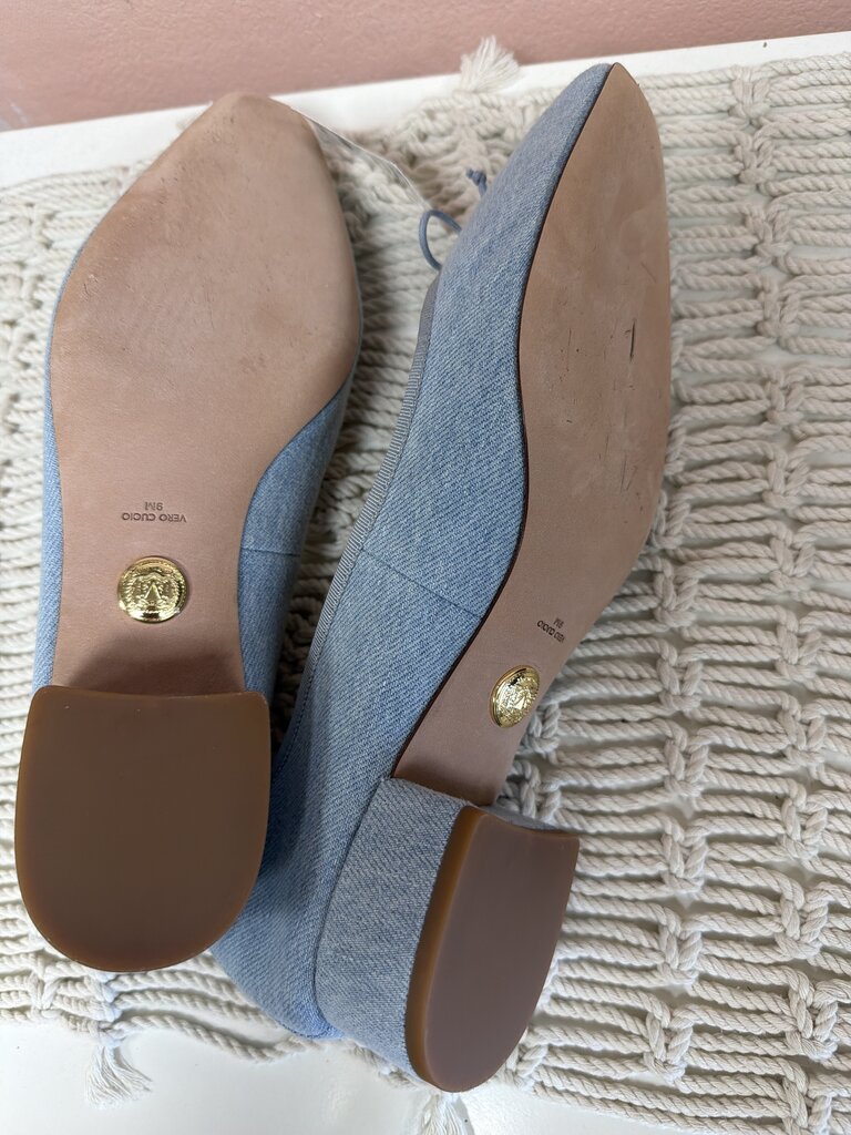 Veronica Beard Denim Bow Accent Pump