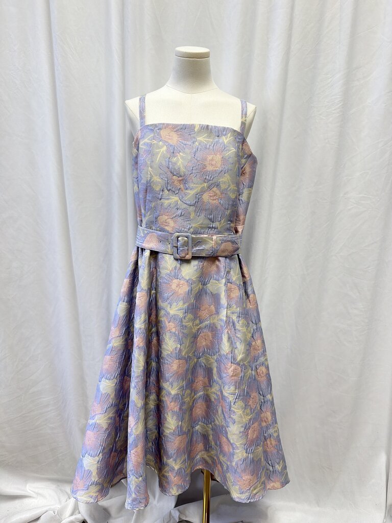 Abbey Glass Floral Dress w/ Belt NWT