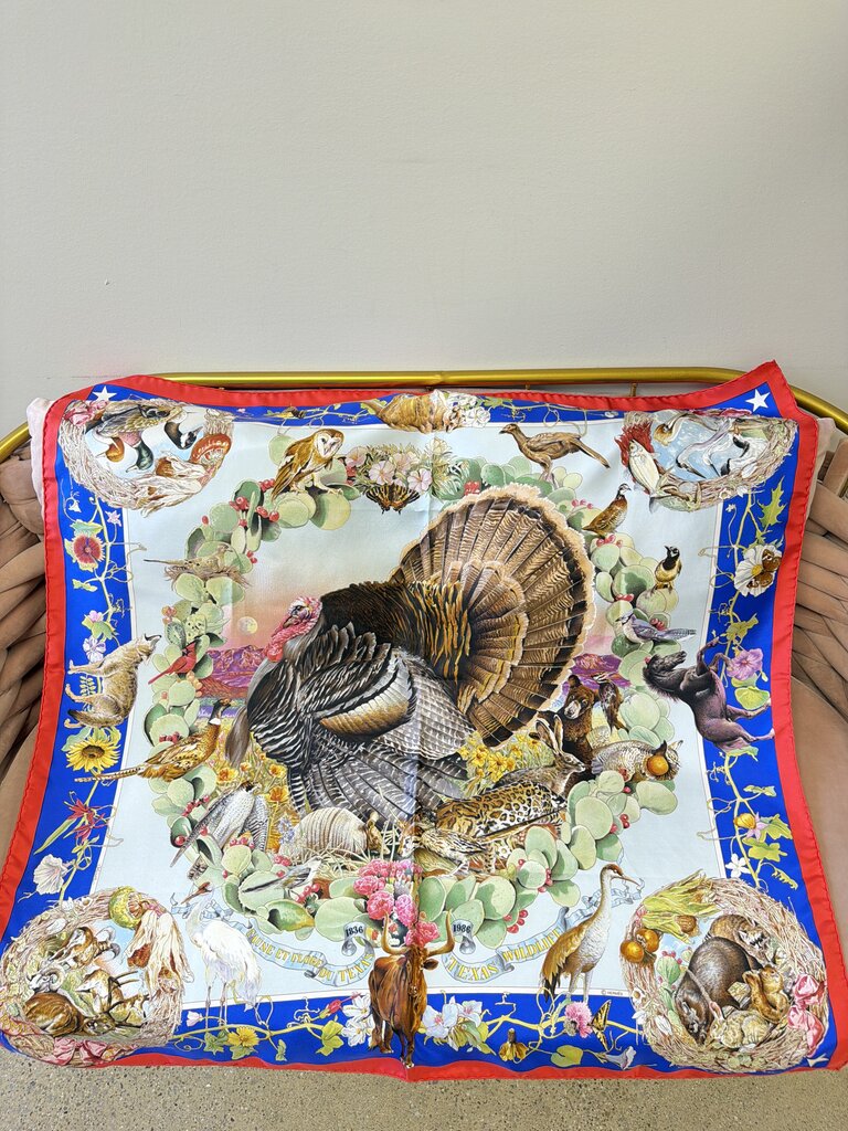 Hermes "Faune Et Flore Du Texas" Silk Scarf by Kermit Oliver w/ Box (Collectors Item)
